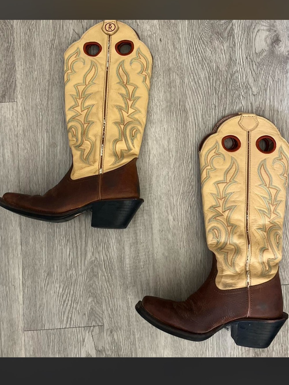Tony Lama Brown and Cream Western Riding Boots